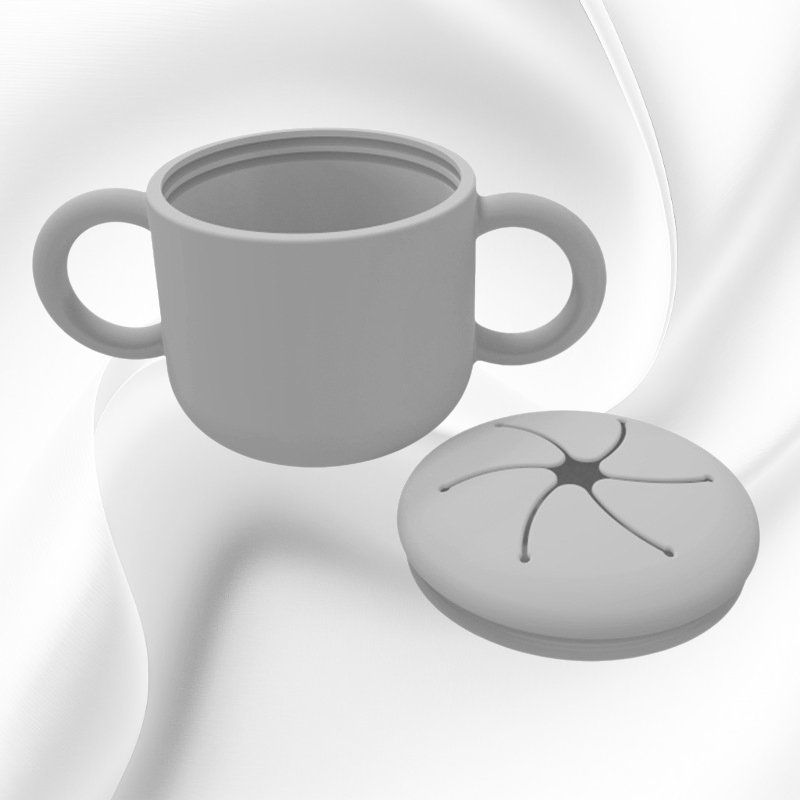 防摔矽膠帶蓋訓練杯子