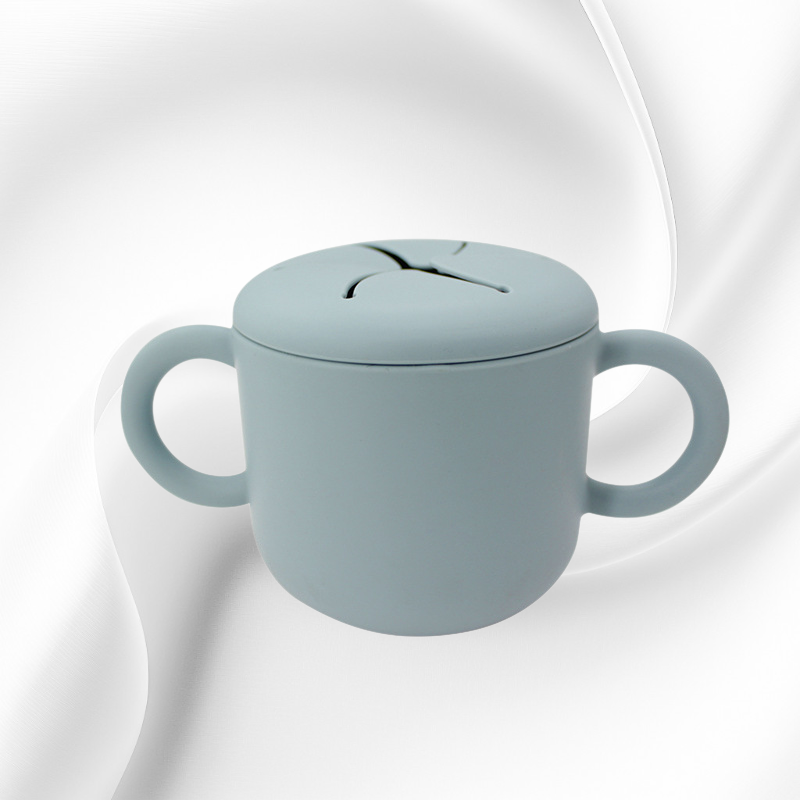 防摔矽膠帶蓋訓練杯子