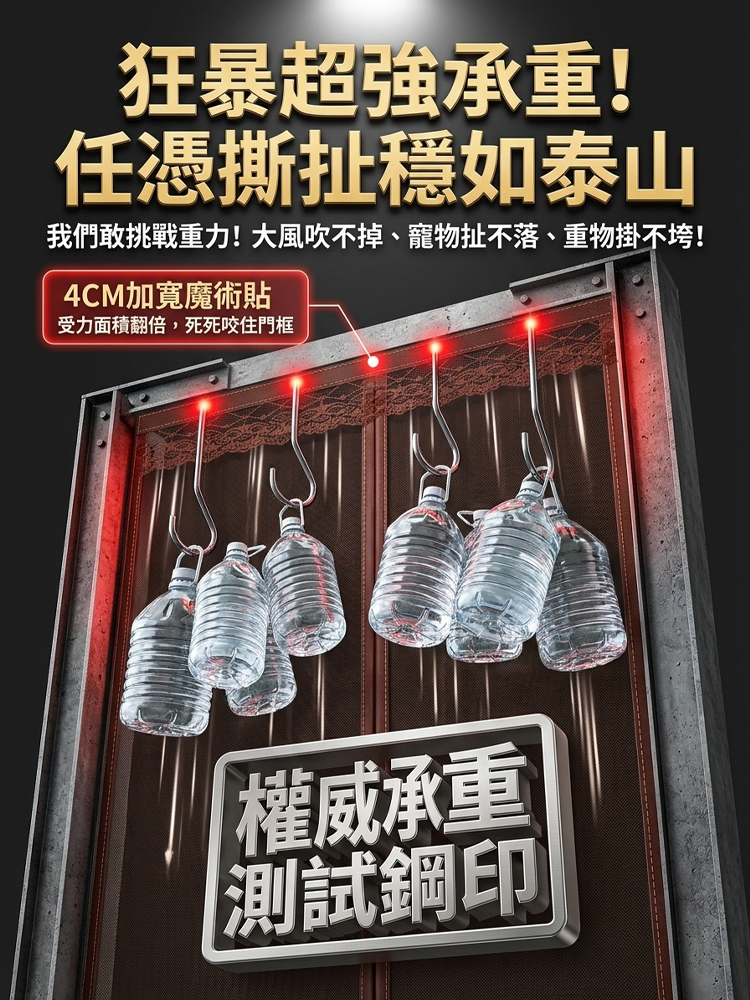 全新陞級魔術貼全磁金剛砂防蚊門簾