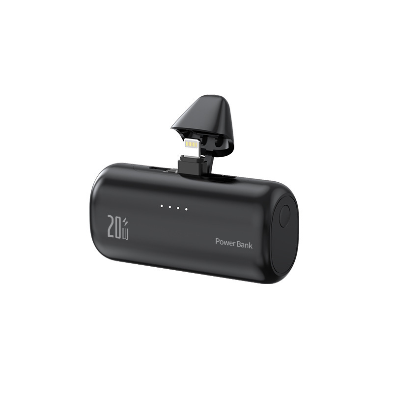 【เครื่องเดียวสองหัวปลั๊ก】แบตเตอรี่พกพาแบบแคปซูลหมุน