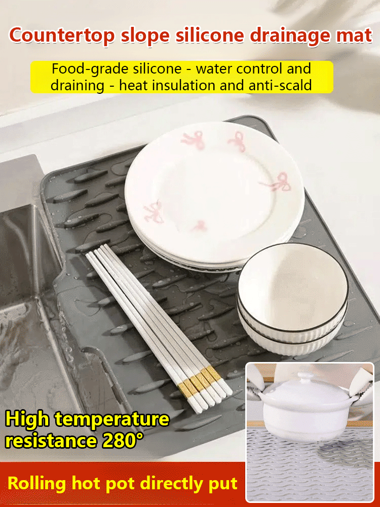 Kitchen artifact silicone drain anti-scalding insulation pad
