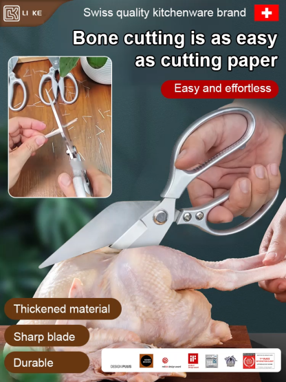 Stainless steel chicken bone shears (plastic handle)