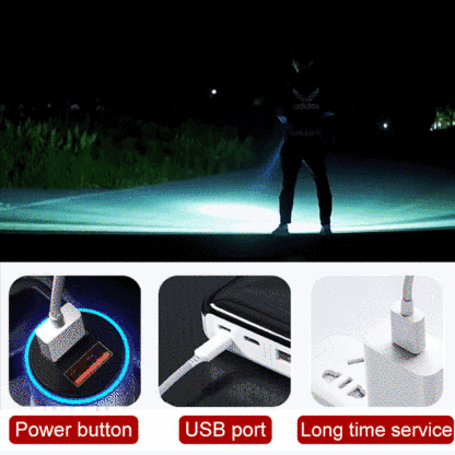 ✨👍Four-eyes strong light USB charging flashlight
