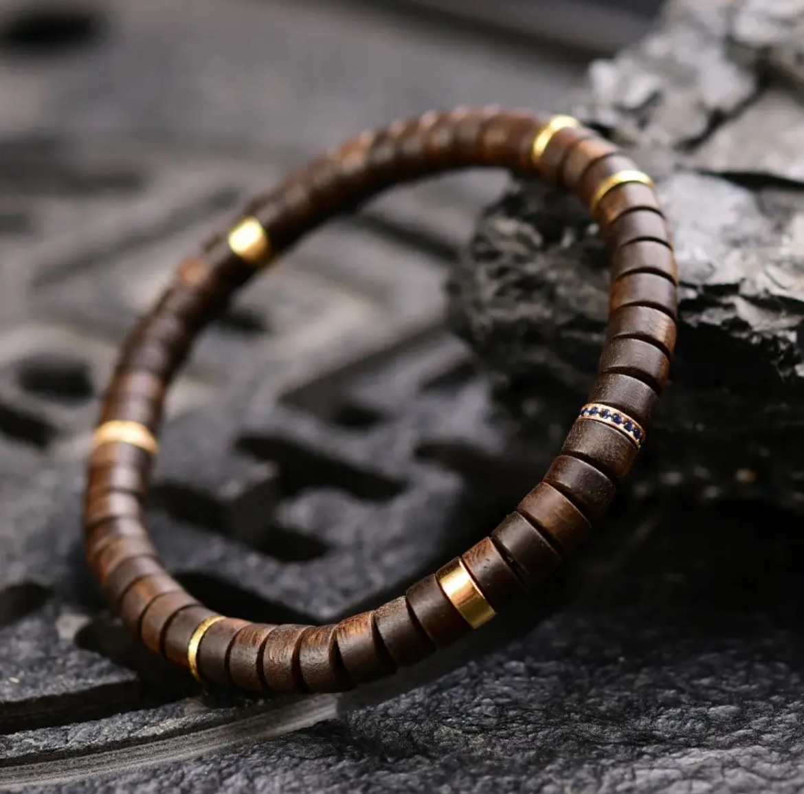 WILD 荒野の天然植栽沈香ブレスレット ストレートカットタブレット ラウンド型メロウウッドボーイフレンドブレスレット