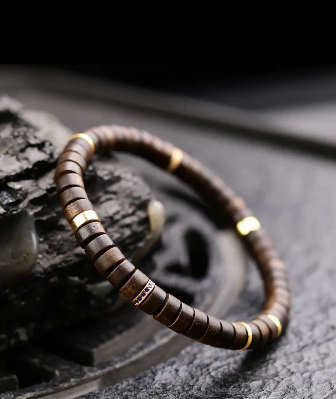 WILD 荒野の天然植栽沈香ブレスレット ストレートカットタブレット ラウンド型メロウウッドボーイフレンドブレスレット