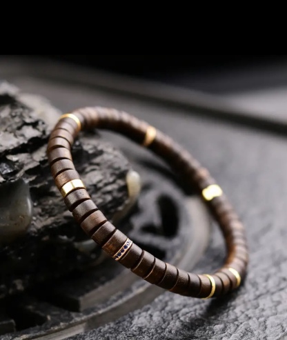 WILD 荒野の天然植栽沈香ブレスレット ストレートカットタブレット ラウンド型メロウウッドボーイフレンドブレスレット