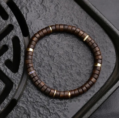 WILD 荒野の天然植栽沈香ブレスレット ストレートカットタブレット ラウンド型メロウウッドボーイフレンドブレスレット