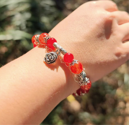 花火ローズ ビーズ開運ブレスレット