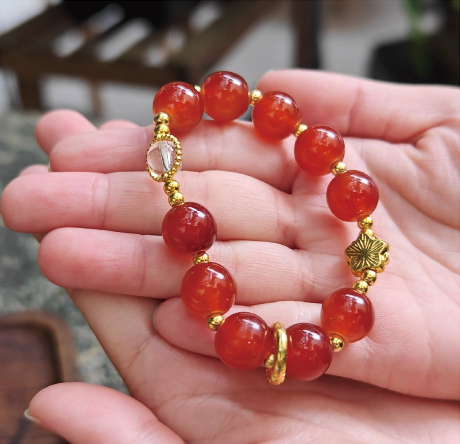 蓮の花ビーズ 開運ブレスレット