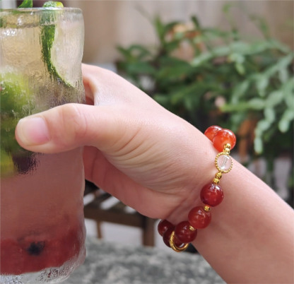 蓮の花ビーズ 開運ブレスレット