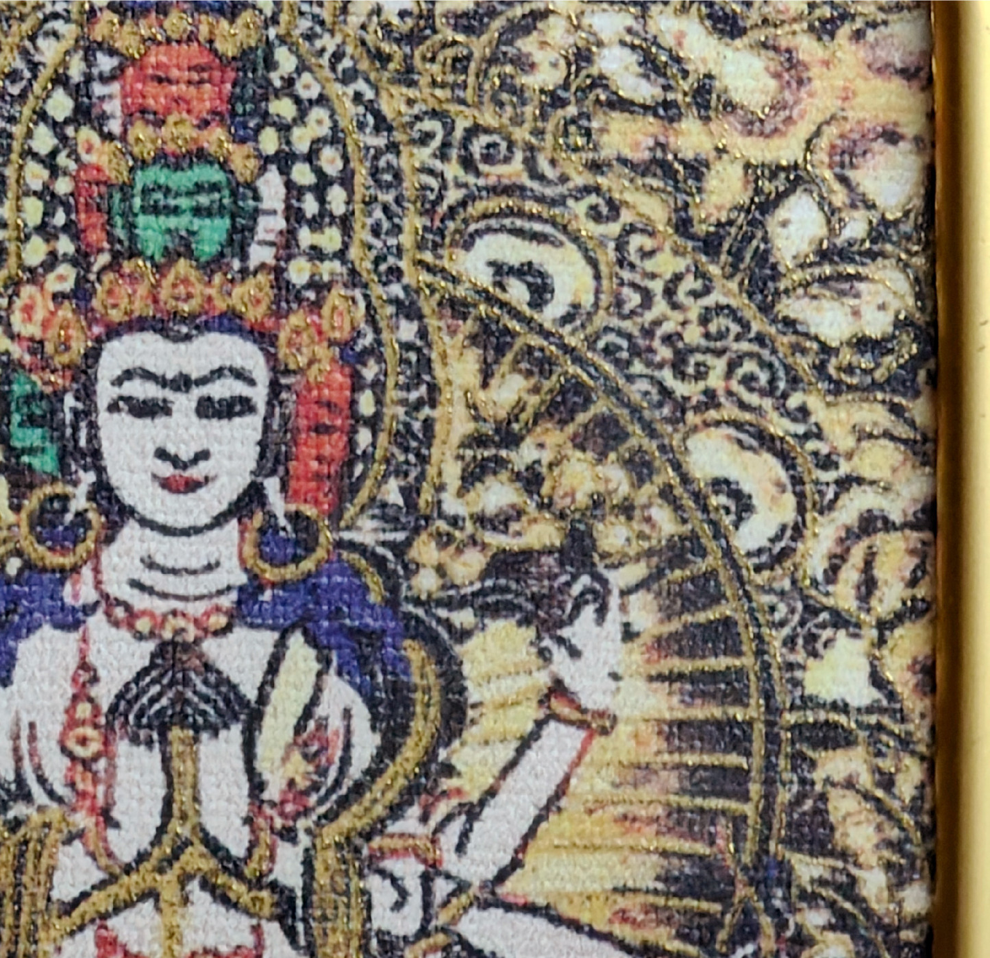 チベット伝承 千手観音 タンカ ペンダントトップ