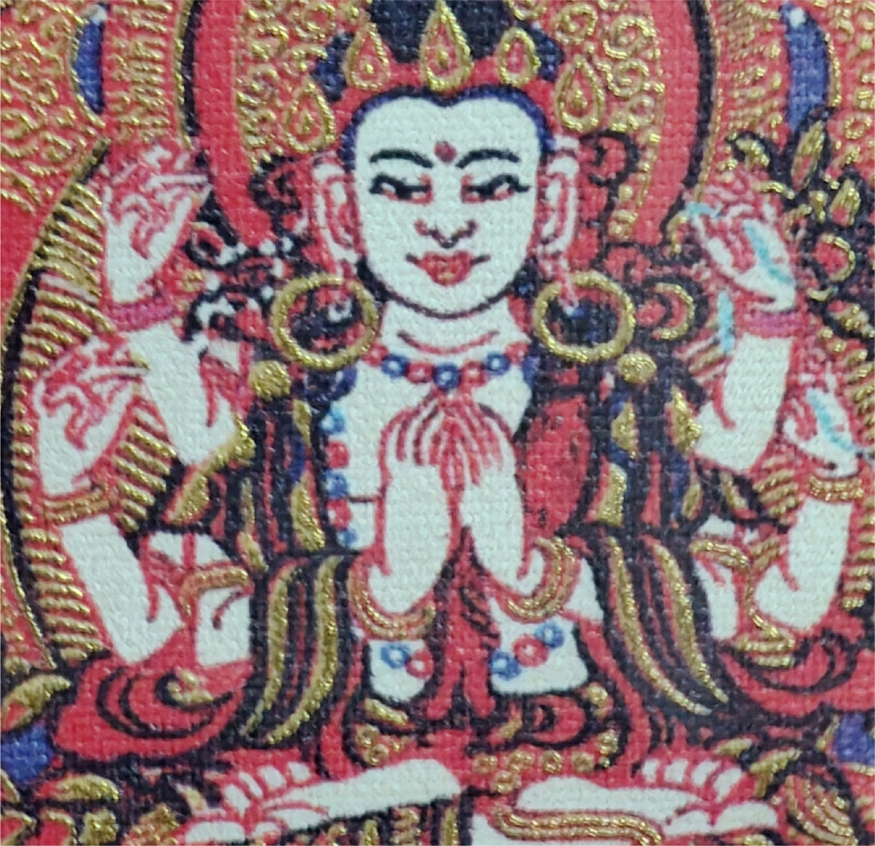 チベット伝承 千手観音 タンカ ペンダントトップ