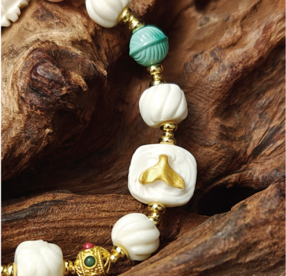 桃の花運鹿角ブレスレット