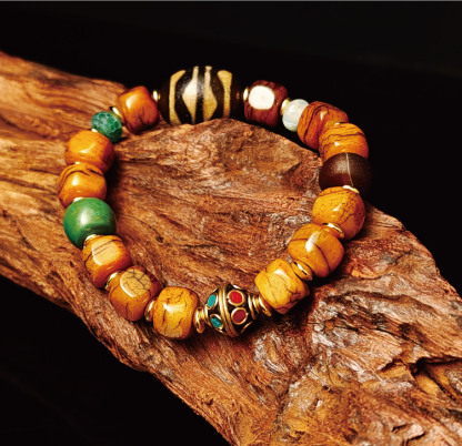 ヤクボーン 四角珠 開運ブレスレット