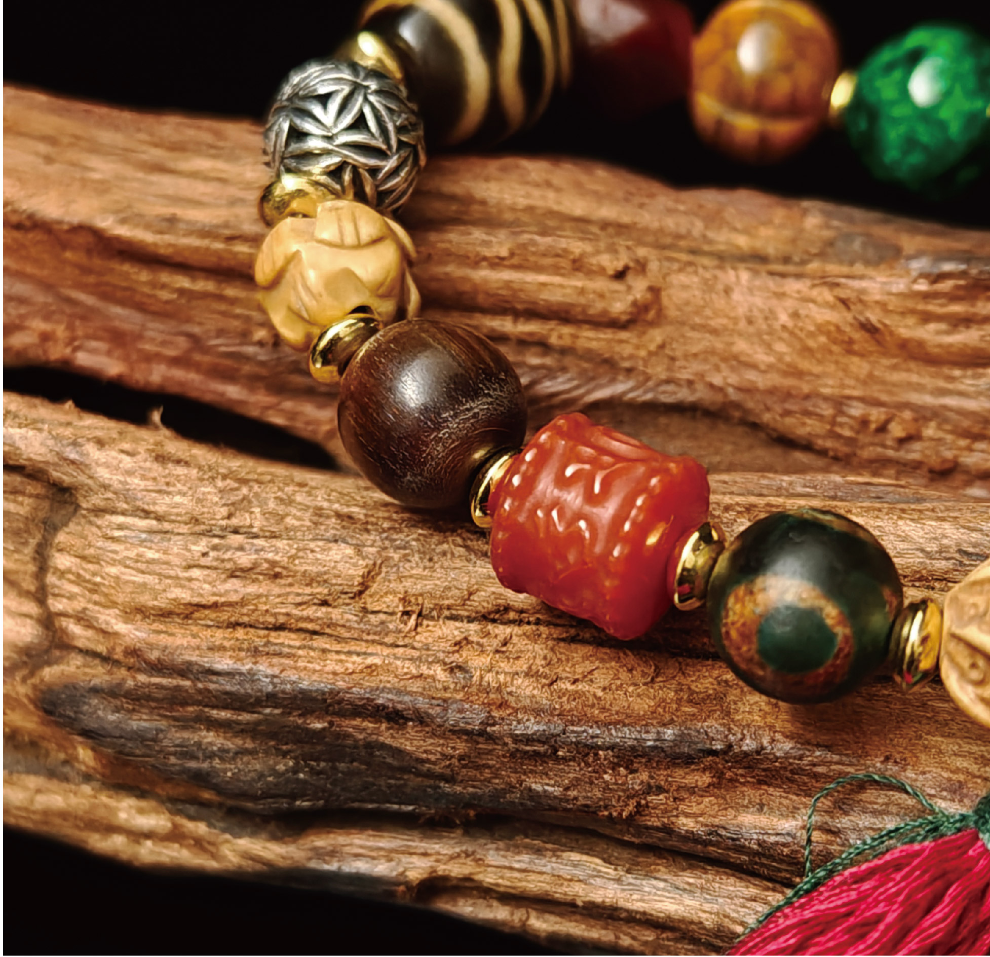 ヤクボーン マルチストーン 開運ブレスレット