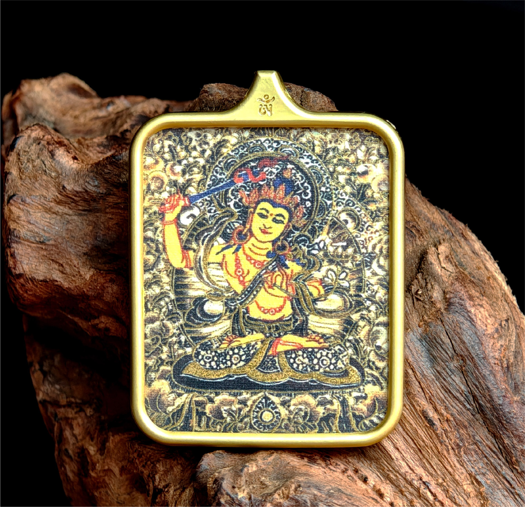 西藏传承 文殊菩萨 唐卡吊坠 翻译成日语 チベット伝承 文殊菩薩 タンカペンダント