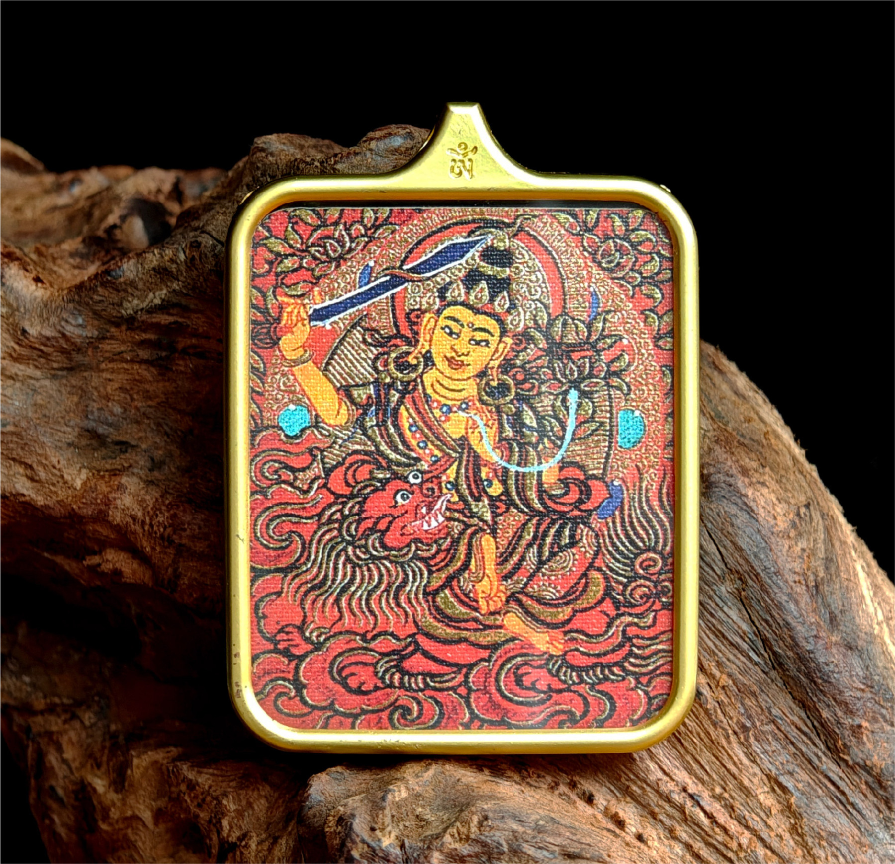 西藏传承 文殊菩萨 唐卡吊坠 翻译成日语 チベット伝承 文殊菩薩 タンカペンダント