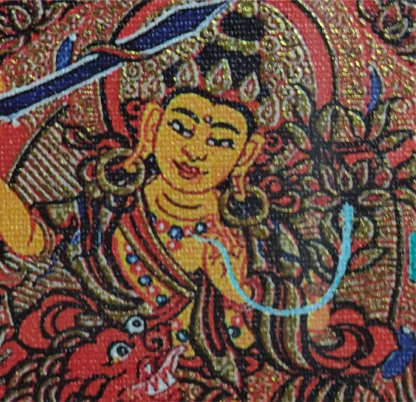 西藏传承 文殊菩萨 唐卡吊坠 翻译成日语 チベット伝承 文殊菩薩 タンカペンダント