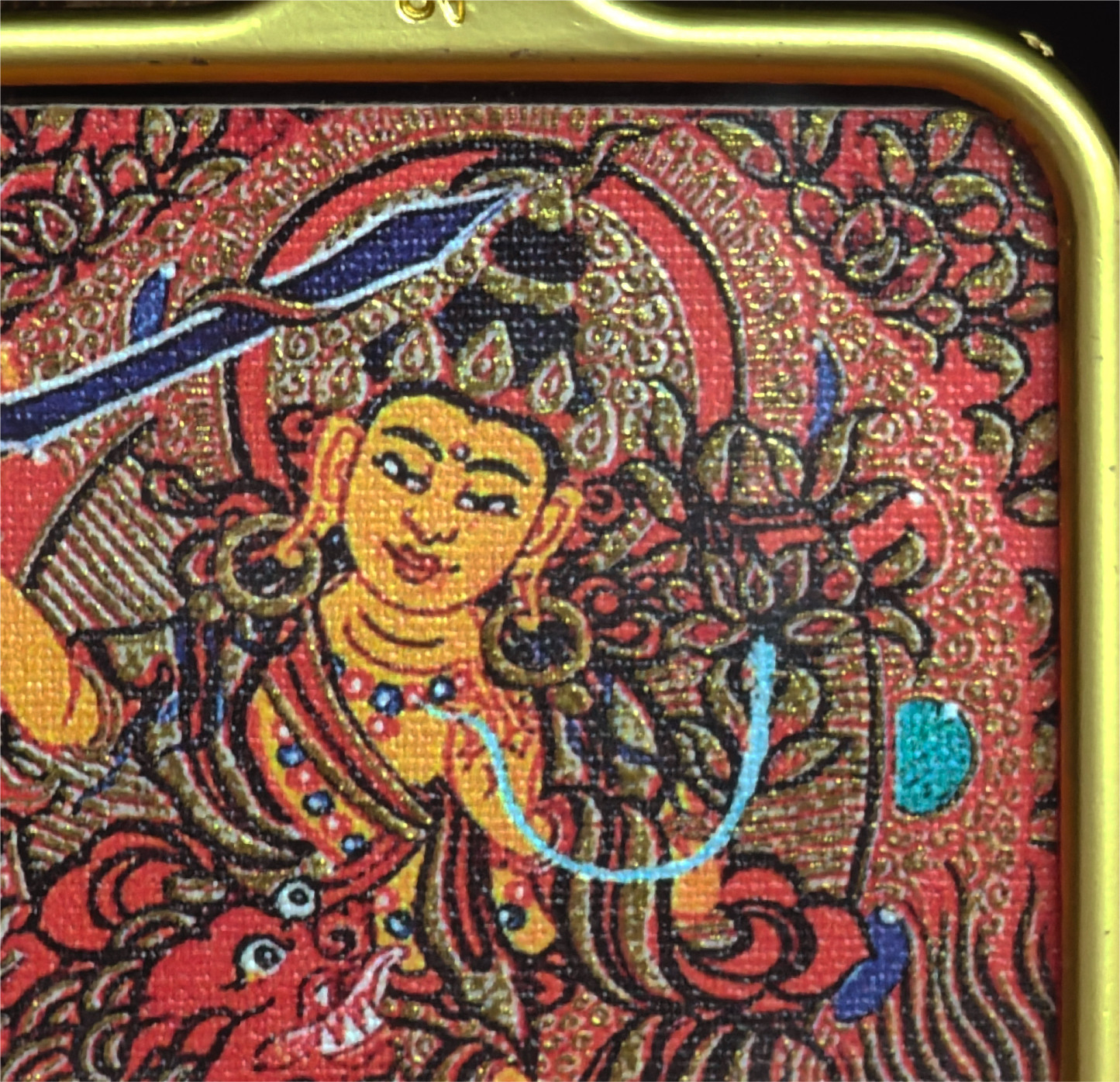 西藏传承 文殊菩萨 唐卡吊坠 翻译成日语 チベット伝承 文殊菩薩 タンカペンダント