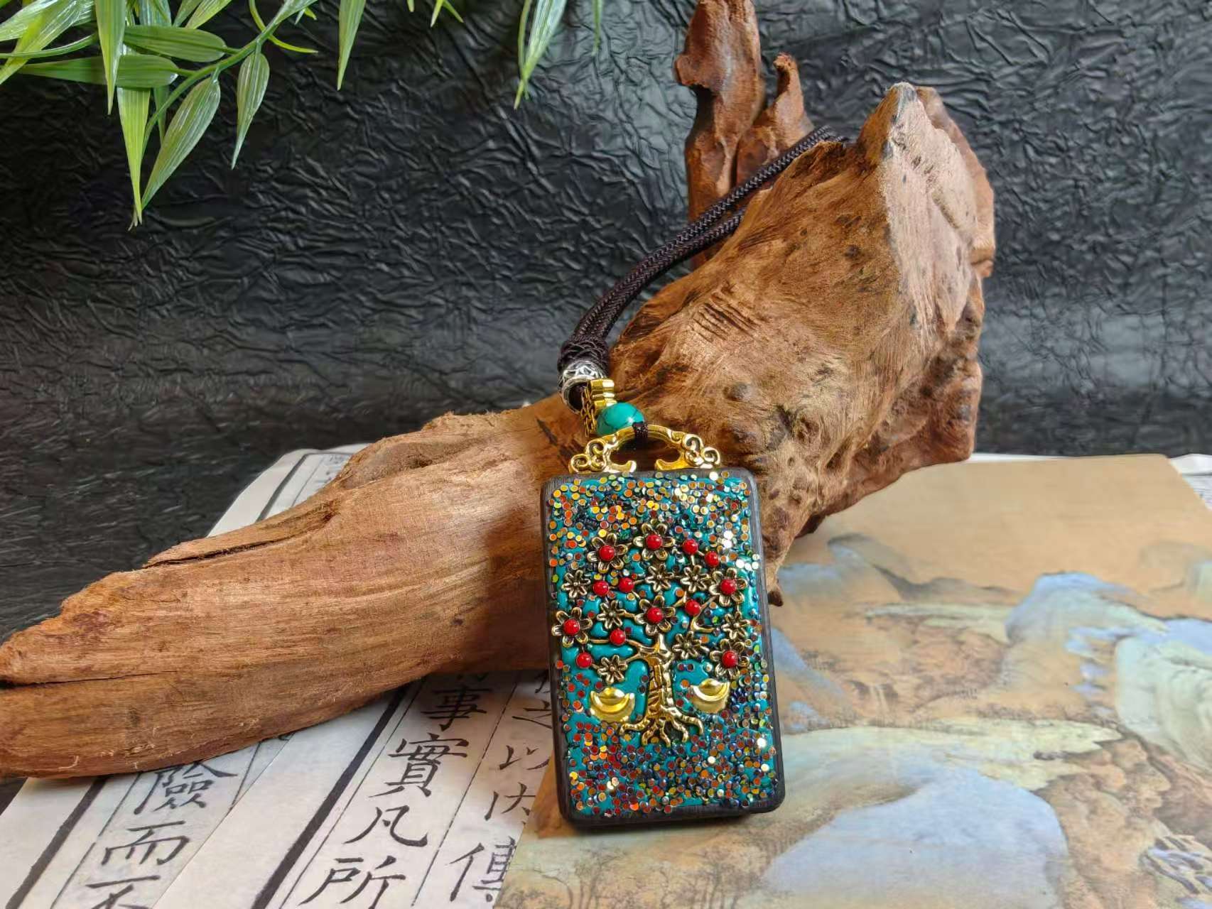 タンカ平安牌ファーツァイシュウネックレス