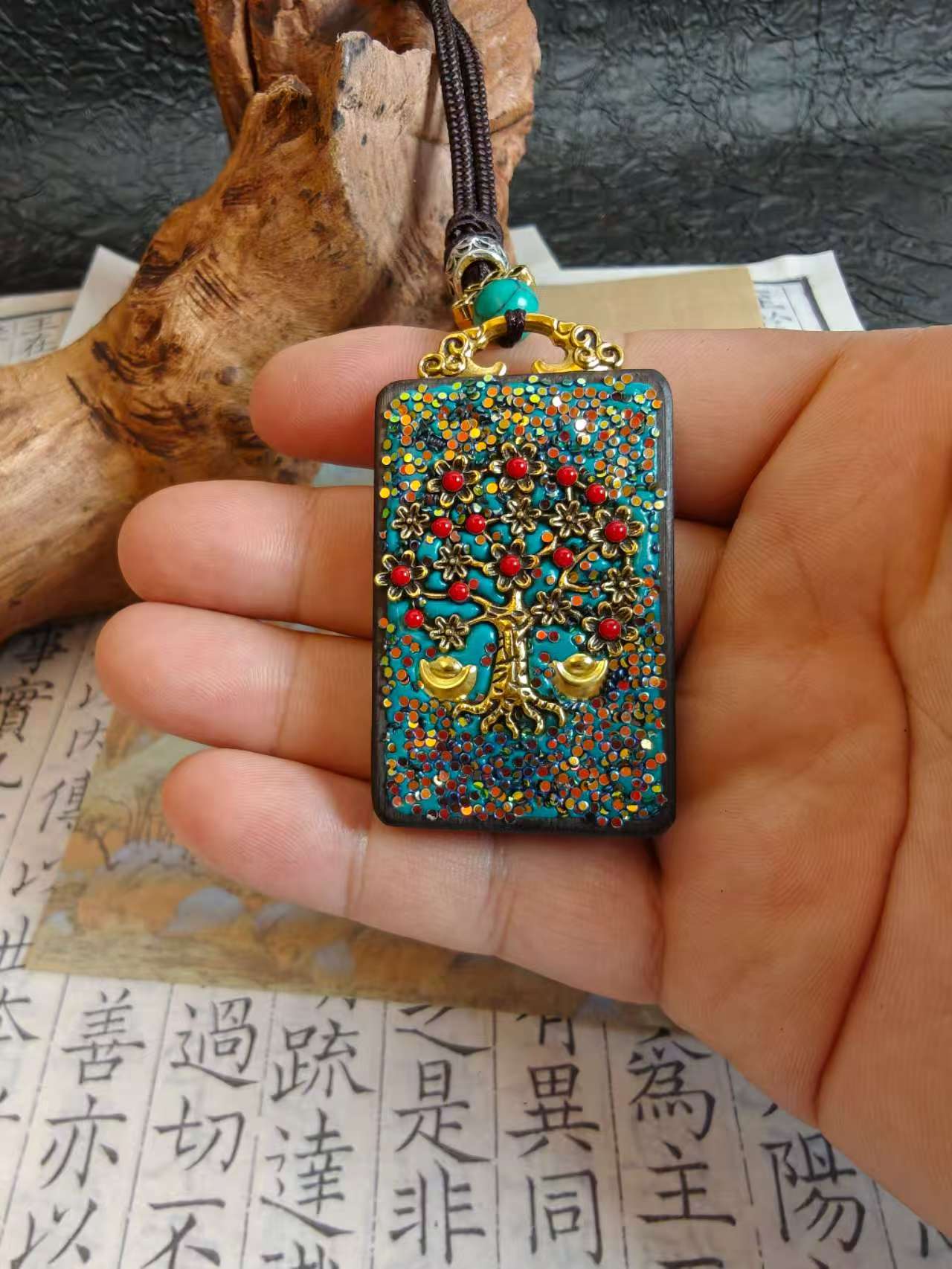 タンカ平安牌ファーツァイシュウネックレス