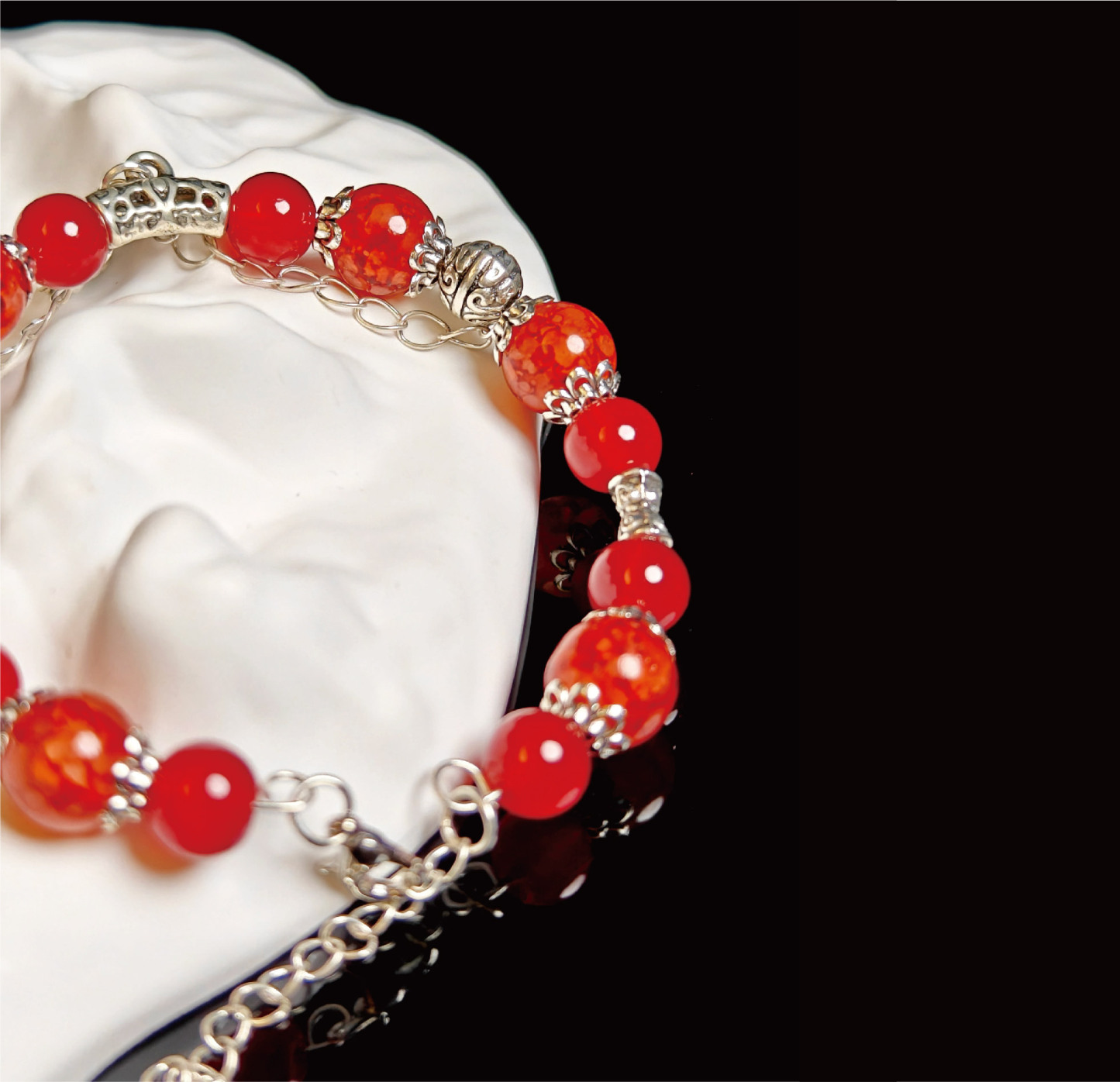 花火ローズ ビーズ開運ブレスレット