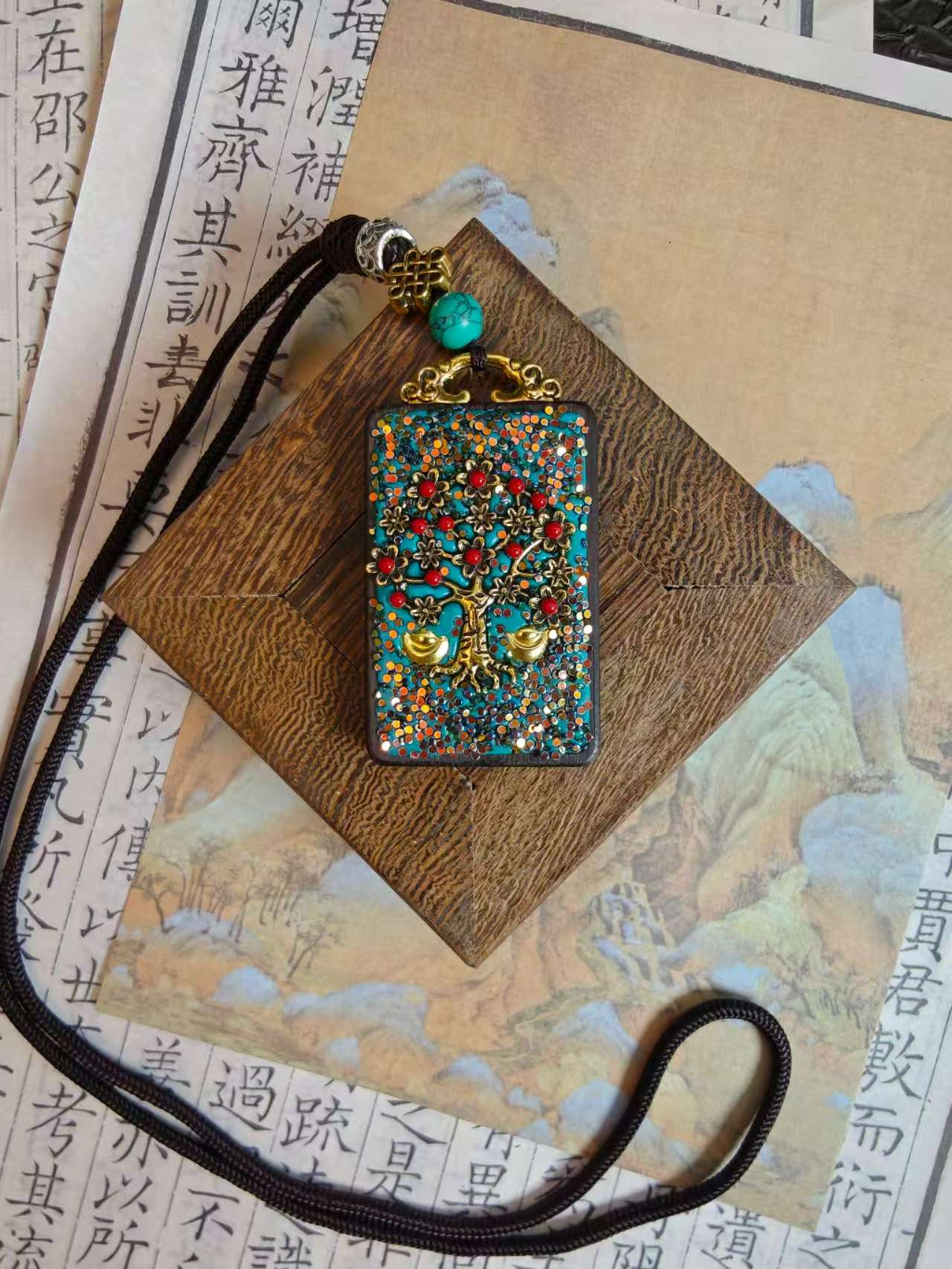 タンカ平安牌ファーツァイシュウネックレス