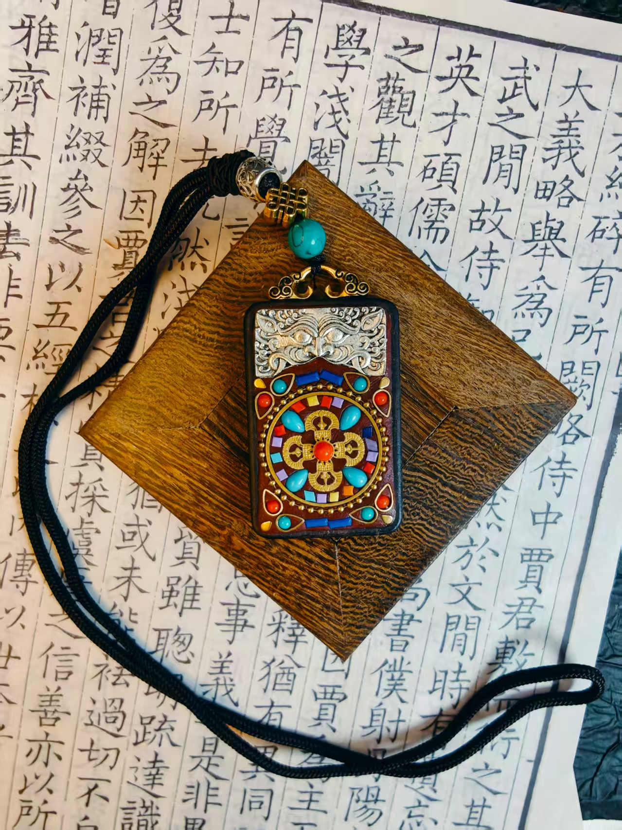 タンカ平安牌クロス金剛杵ネックレス