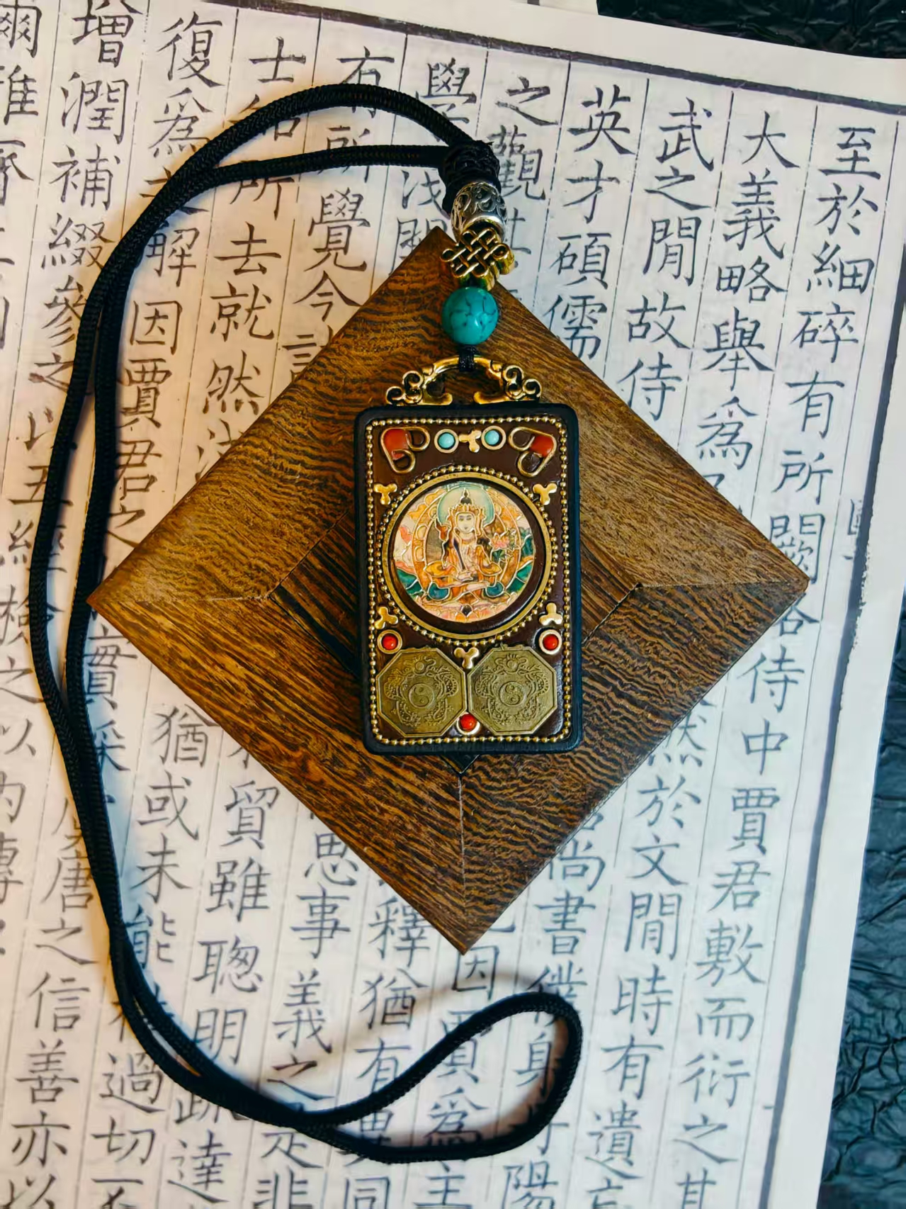 タンカ五路財神・文殊菩薩ネックレス