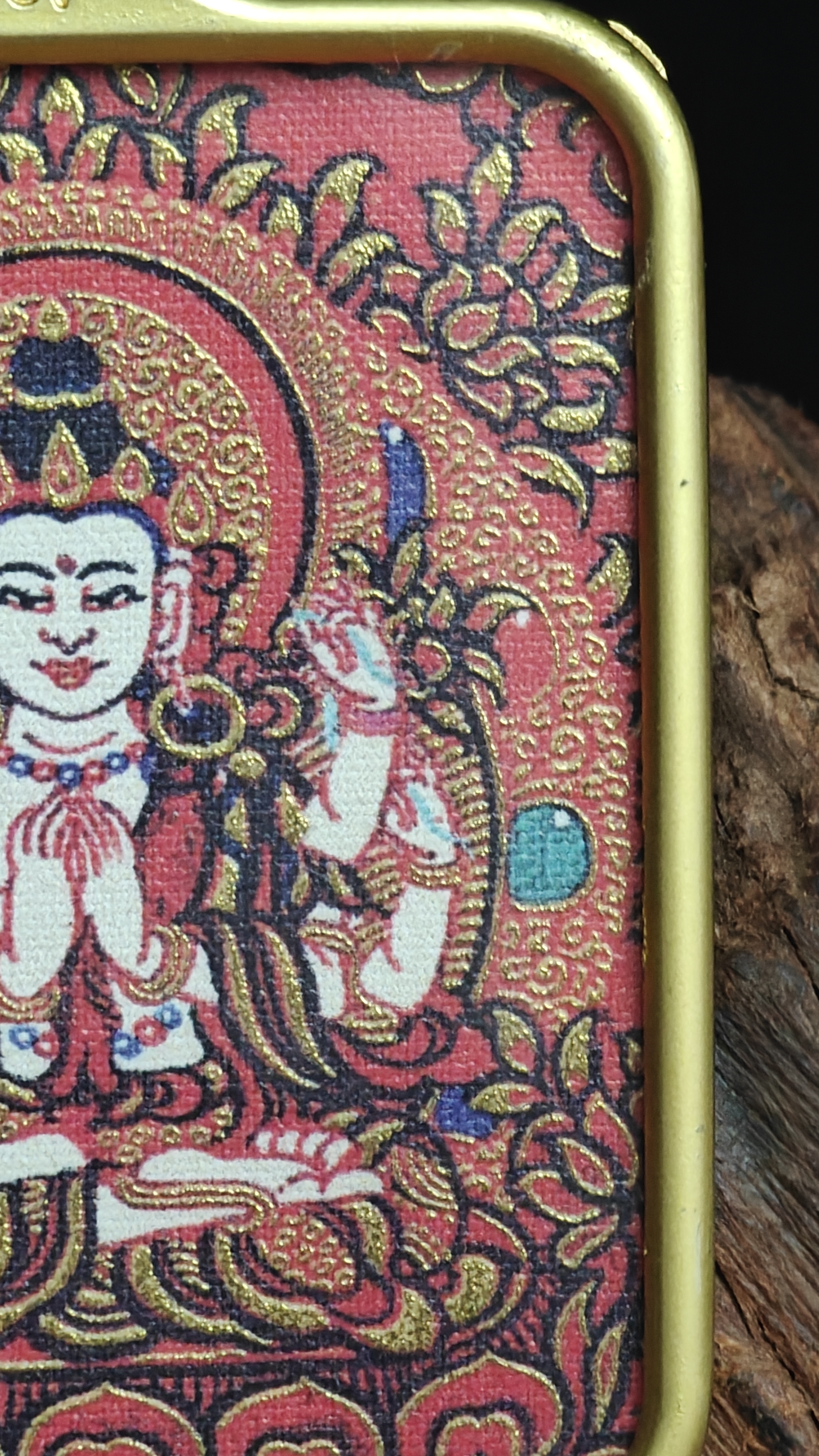 チベット伝承 千手観音 タンカ ペンダントトップ