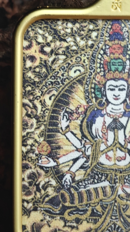 チベット伝承 千手観音 タンカ ペンダントトップ