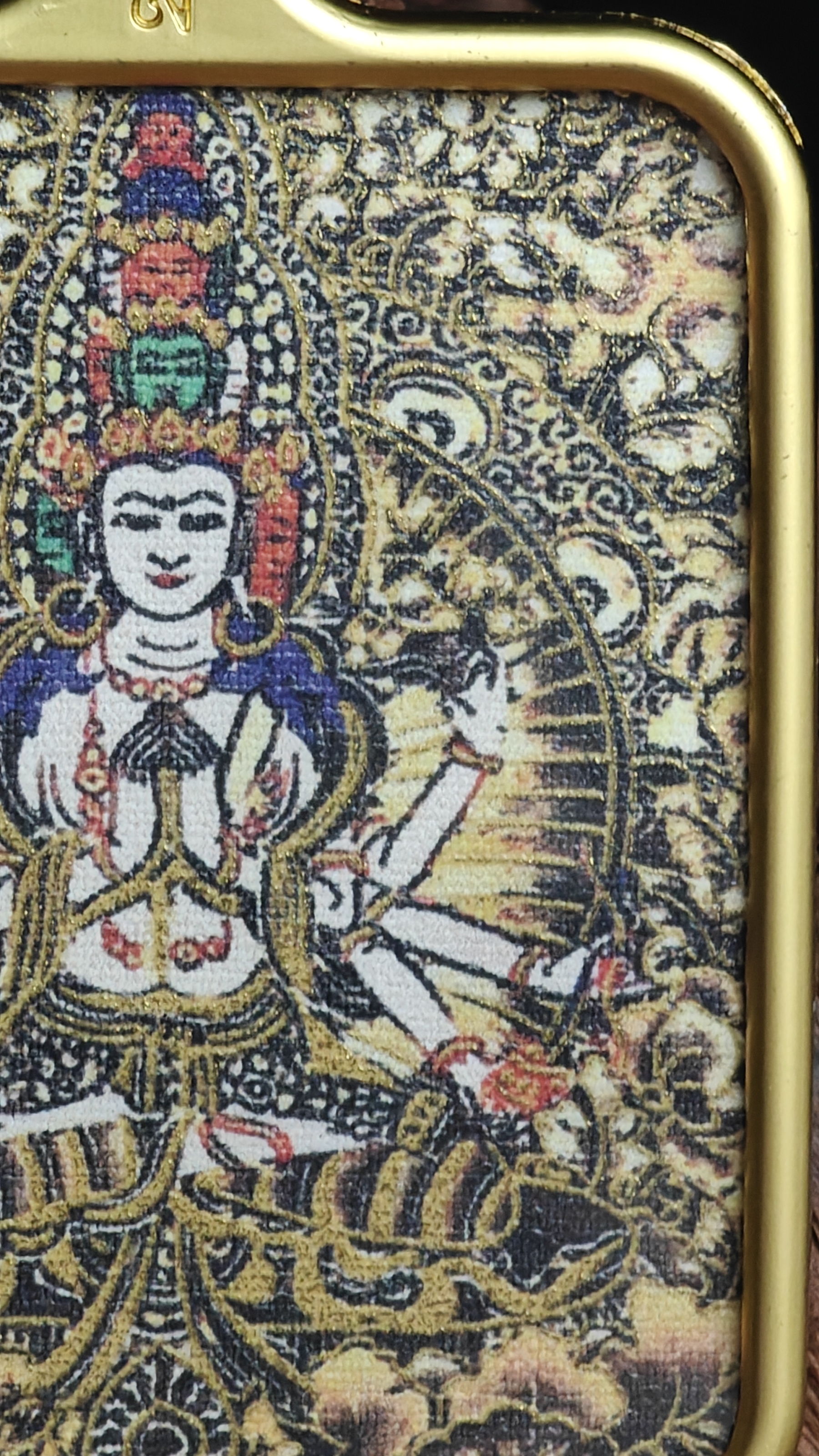 チベット伝承 千手観音 タンカ ペンダントトップ