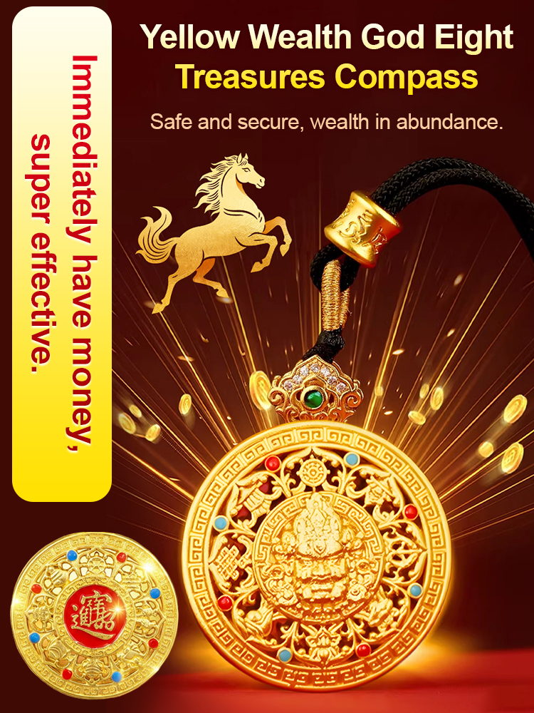 Yellow Jambhala Eight Treasures Compass