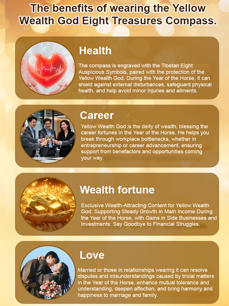 Yellow Jambhala Eight Treasures Compass