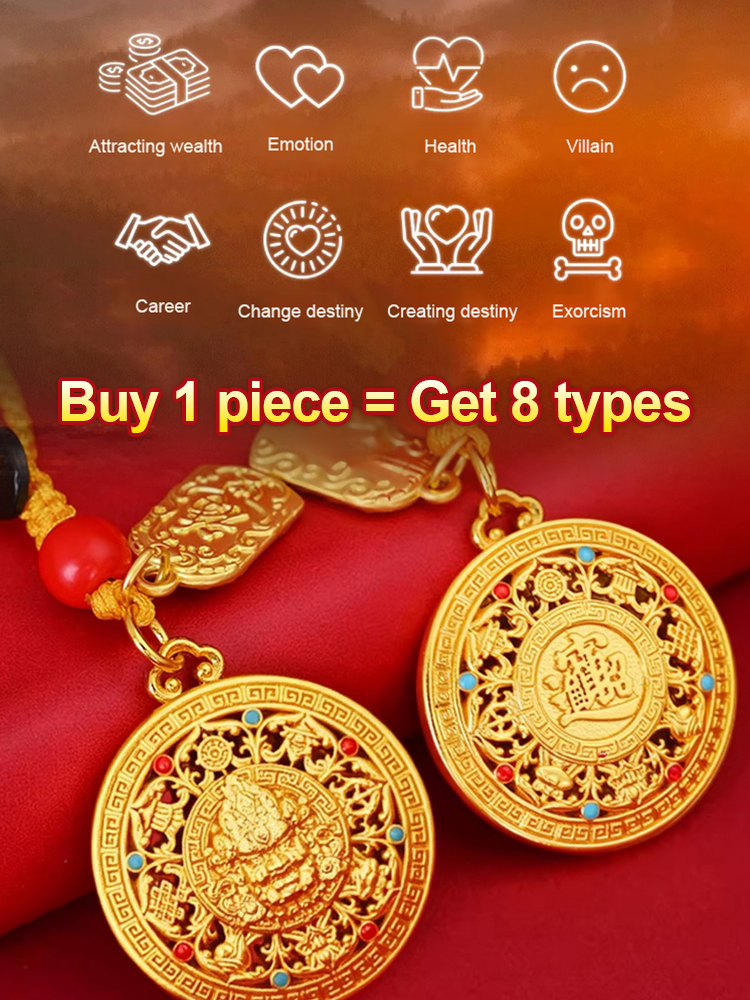 Yellow Jambhala Eight Treasures Compass