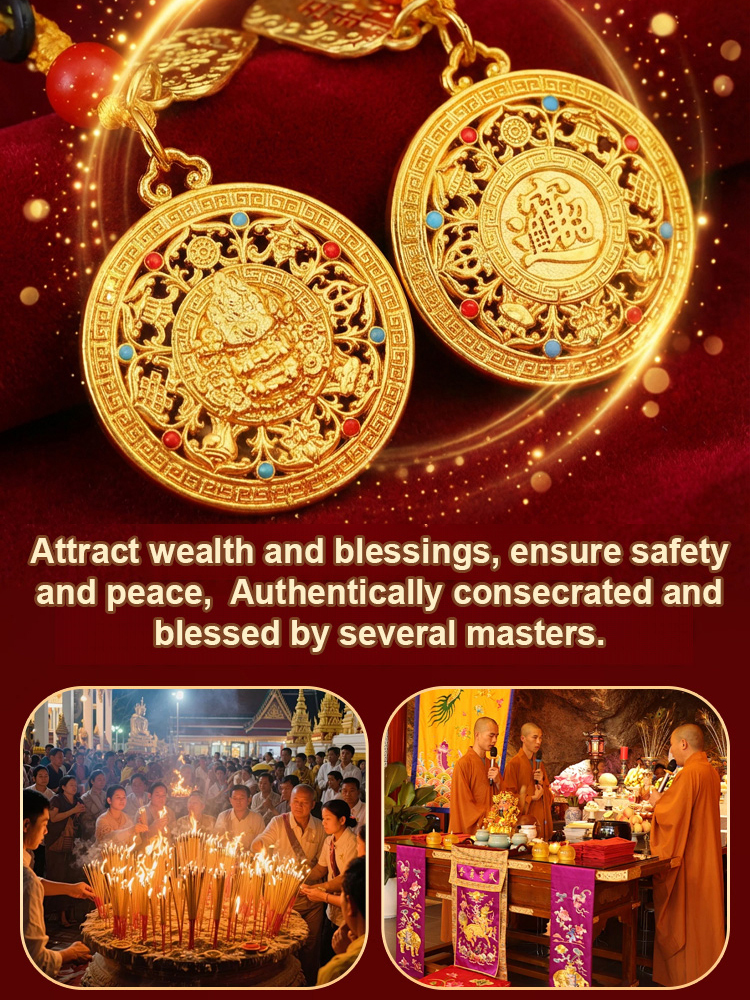 Yellow Jambhala Eight Treasures Compass