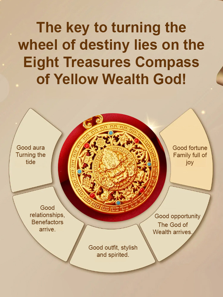 Yellow Jambhala Eight Treasures Compass
