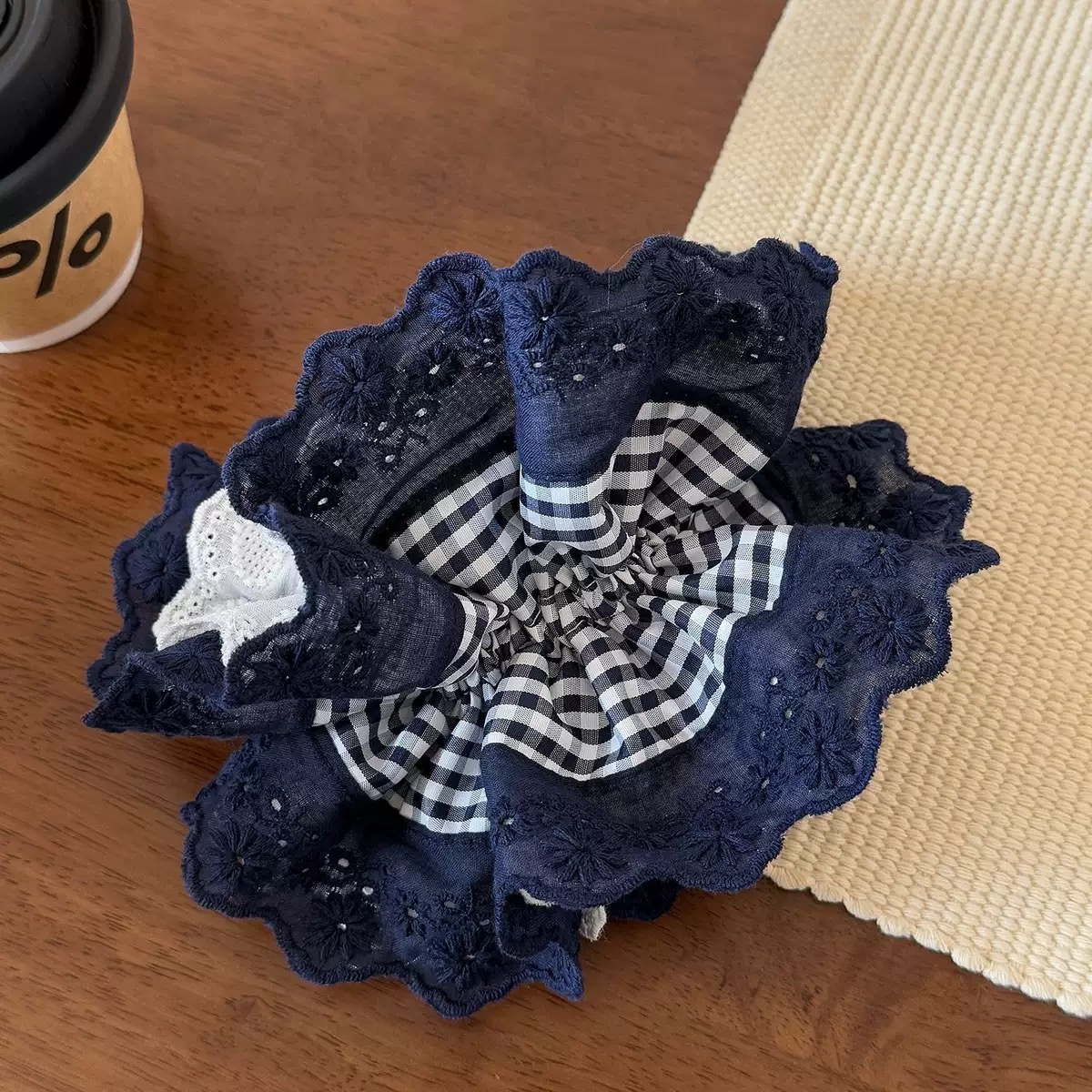 Plaid Embroidery Hair Scrunchies