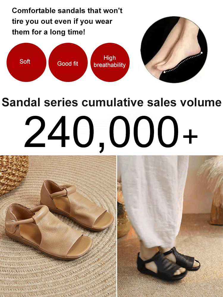 🩴Orthopedic Leather Sandals: Japanese Handmade Arch Support for Plantar Fasciitis & Flat Feet Relief