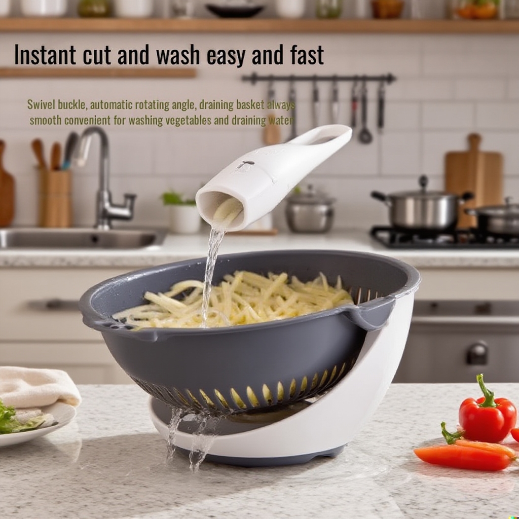 Multi-functional Vegetable Cutter and Drain Basket for Home Use