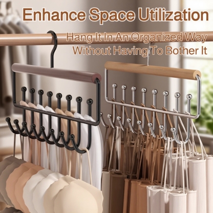  Multi-functional Space-saving Solid Wood 16-hook Clothes Hanger