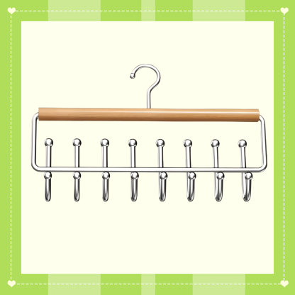  Multi-functional Space-saving Solid Wood 16-hook Clothes Hanger