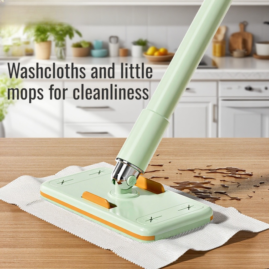Retractable Mini Flat Washcloth Mop for Easy Household Cleaning