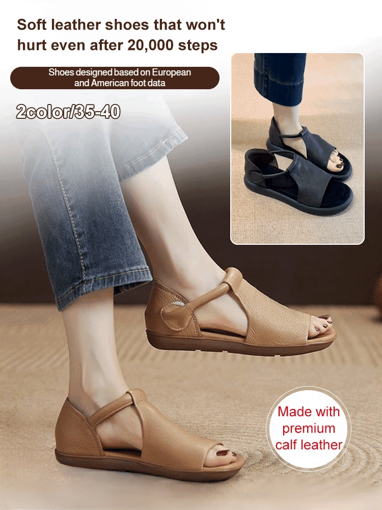 🩴Orthopedic Leather Sandals: Japanese Handmade Arch Support for Plantar Fasciitis & Flat Feet Relief