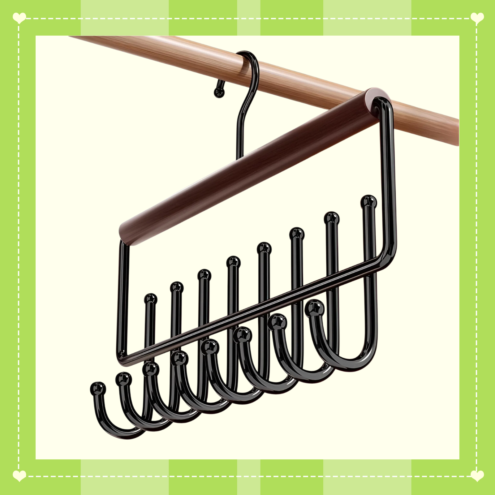  Multi-functional Space-saving Solid Wood 16-hook Clothes Hanger