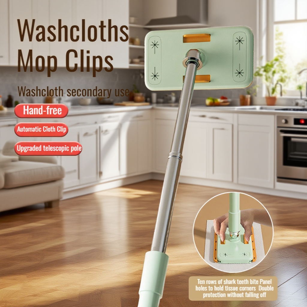 Retractable Mini Flat Washcloth Mop for Easy Household Cleaning