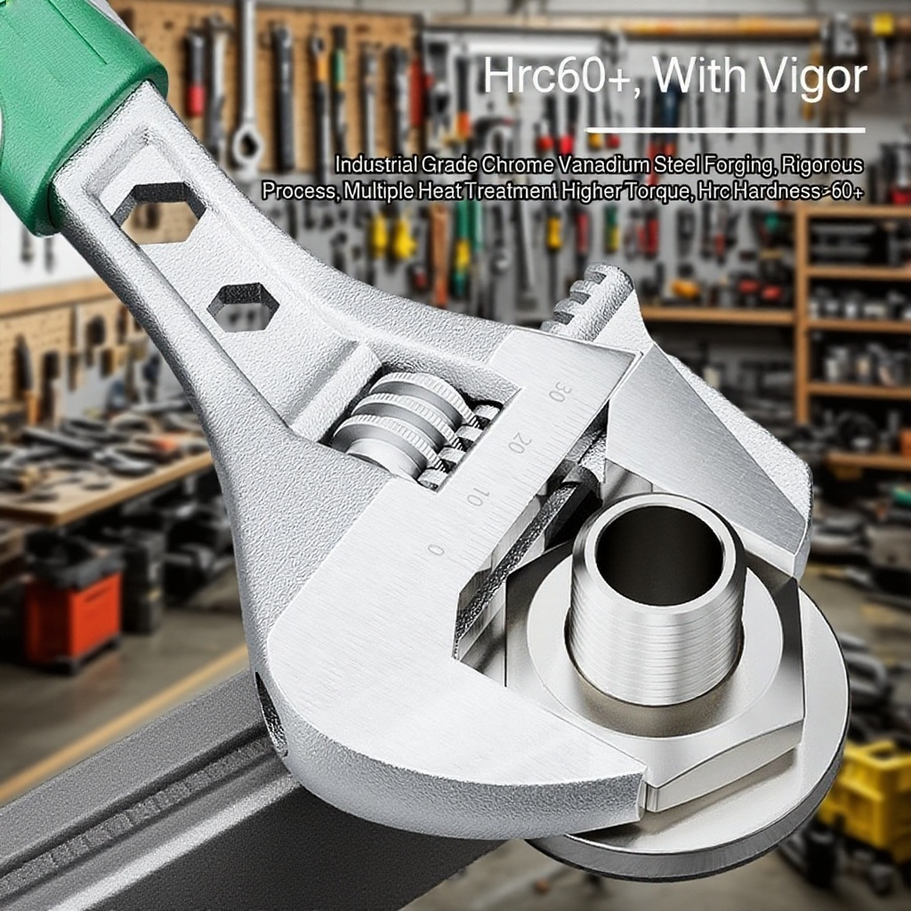 Multi-Functional Large Opening Wear-Resistant Non-Slip Adjustable Wrench