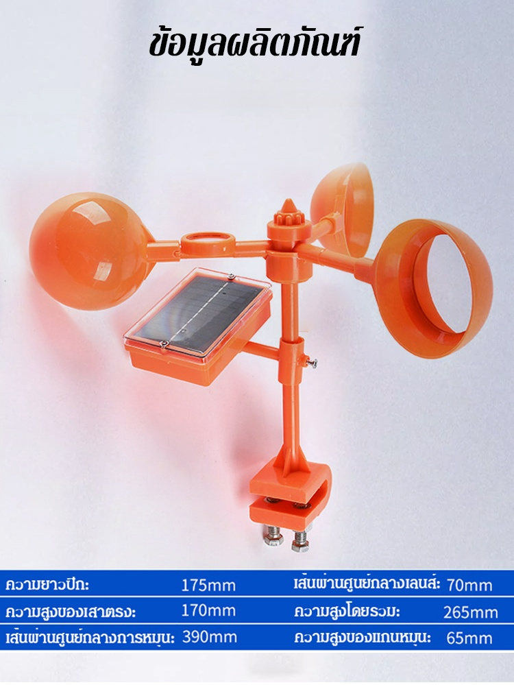 ☀️ เครื่องไล่นกพลังงานแสงอาทิตย์ | หมุนได้ 360° + คลื่นเสียงอัลตราโซนิก ประสิทธิภาพสูงในการปกป้องสวนผลไม้! 🚫🐦