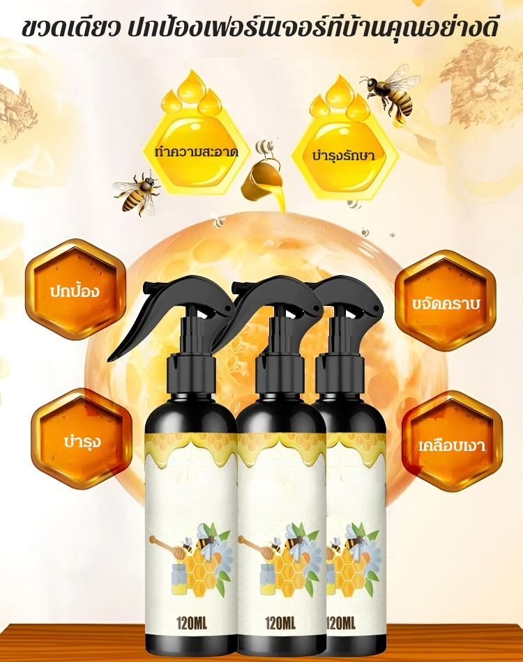 ✨🐝 ฉีดครั้งเดียว เช็ดครั้งเดียว ✔️ ทำความสะอาด + บำรุงรักษา + ขัดเงา + ป้องกันฝุ่น – สี่คุณสมบัติในหนึ่งเดียว!