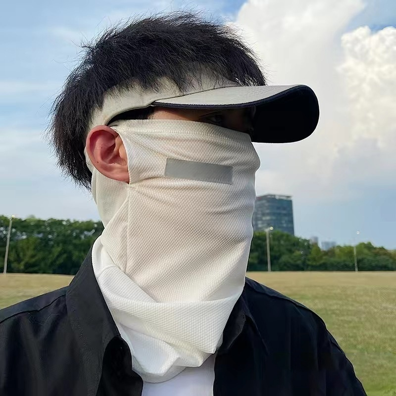 ผ้าคลุมหน้าผ้าไหมเย็นกันแดดสำหรับผู้ชาย